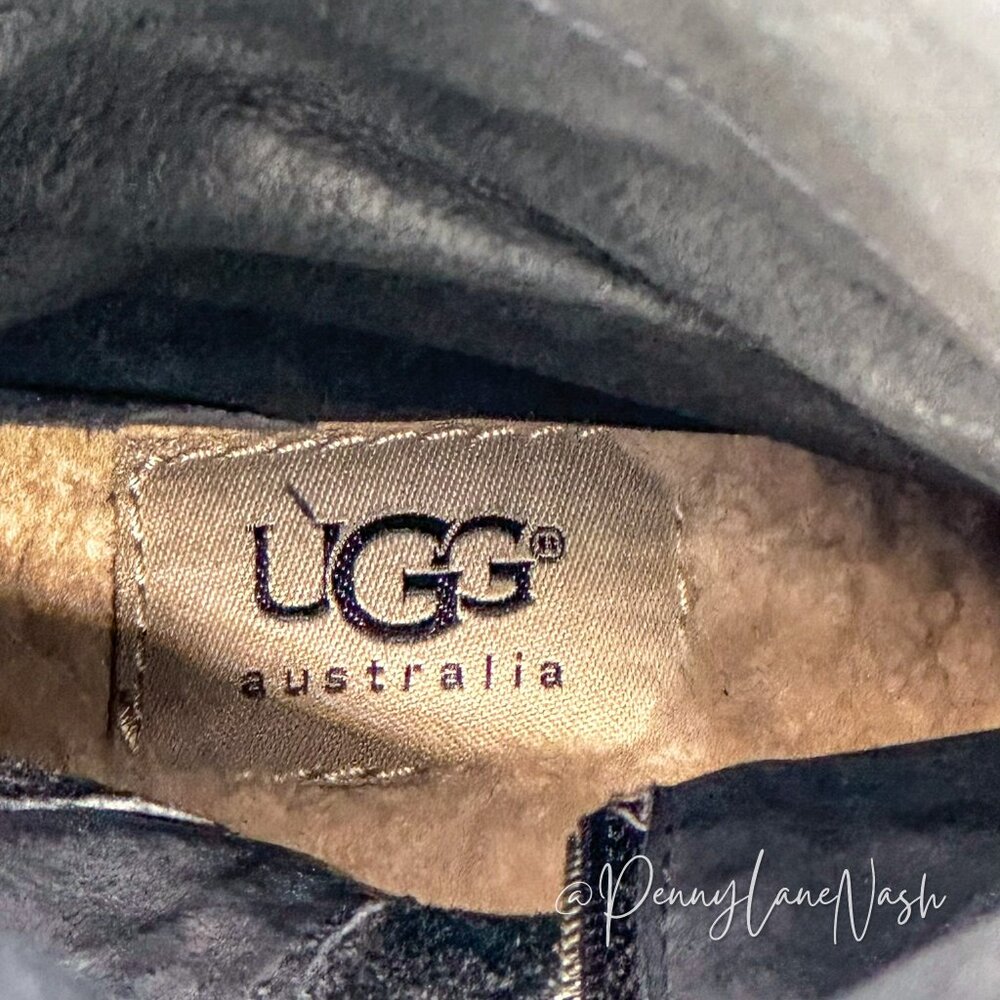 UGG Australia Channing LeatherTall Riding Boots Size 9 Black - Picture 14 of 14
